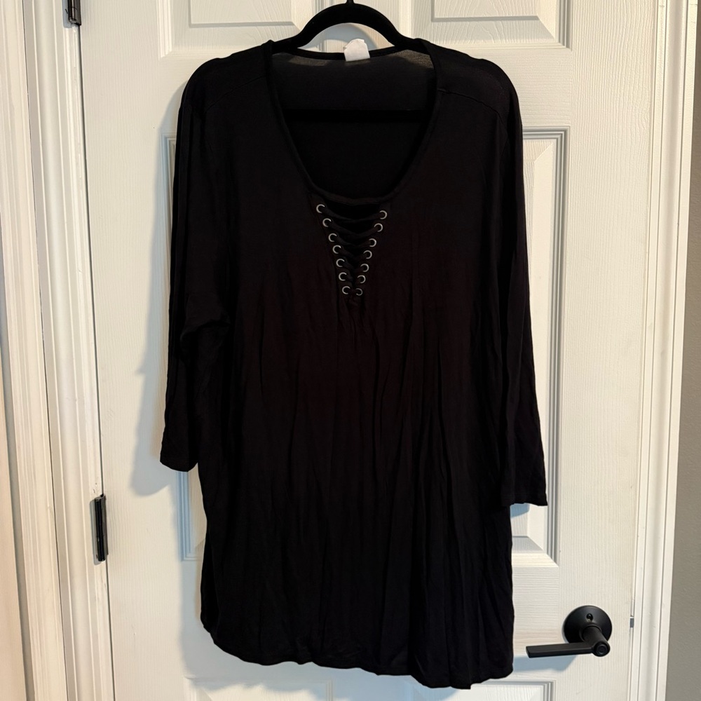 D/C Jeans Black Lace Up Women’s Top Plus Size 2X